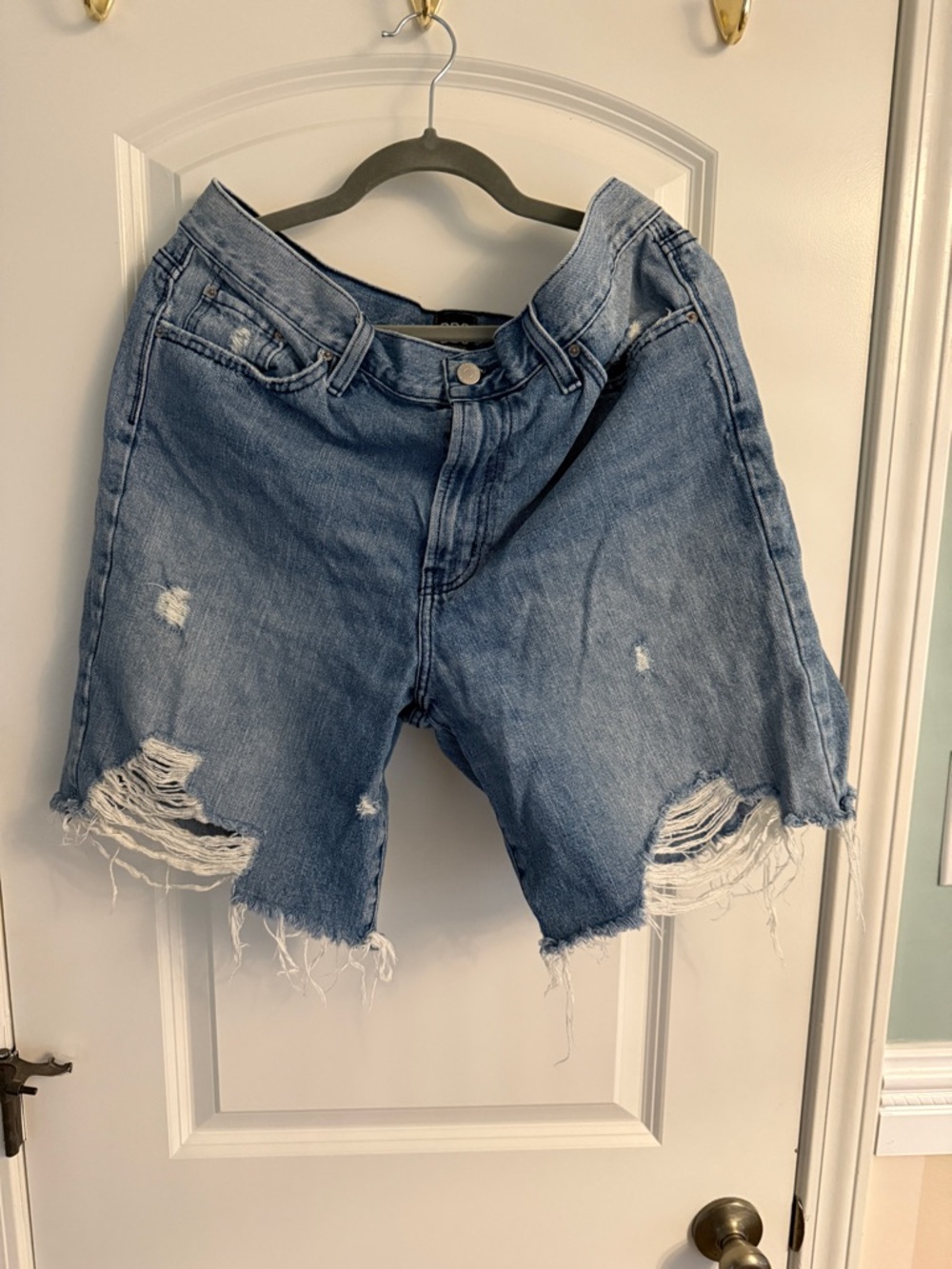 BDG Light Blue Distressed Denim Bermudas